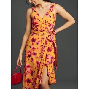 NWT Hutch Tansy Asymmetrical Floral V Neck Wrap Dress Size S